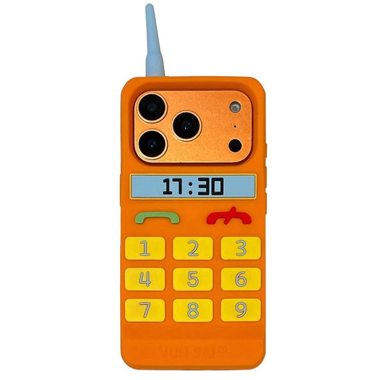 For iPhone 17 Pro Creative Retro Brick Shockproof Phone Case(Orange)