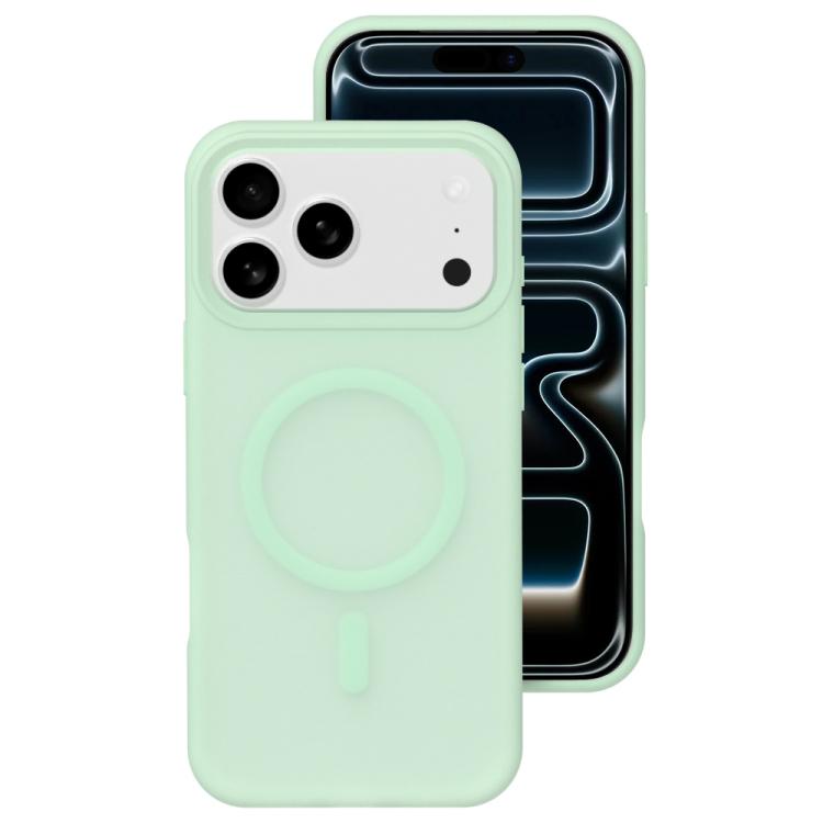 For iPhone 17 Pro Crystal-Clear Colors Skin-friendly Feel Liquid Silicone Magnetic Phone Case(Green)