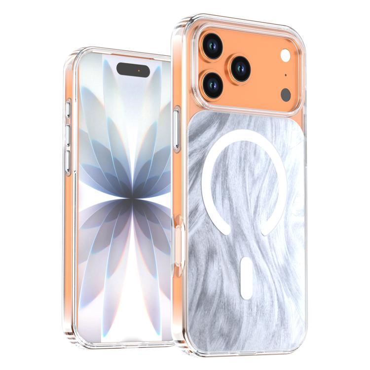 For iPhone 17 Pro Crystal Fox Tail Pattern Magnetic Phone Case(White)