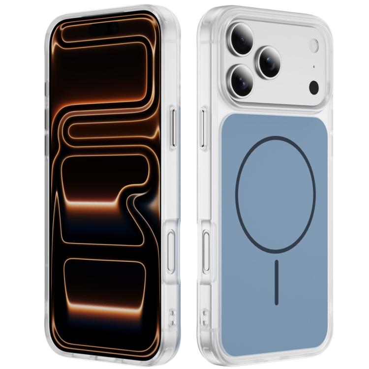 For iPhone 17 Pro Crystal Frosted Skin Feel Magnetic MagSafe Phone Case(Blue)