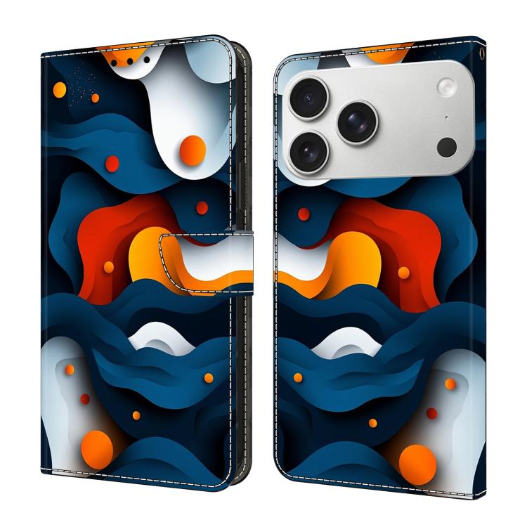 For iPhone 17 Pro Crystal-Like Painted Vegan Leather Phone Case(Gradient)