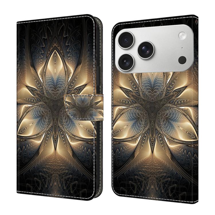 For iPhone 17 Pro Crystal-Like Painted Vegan Leather Phone Case(Magnificent)