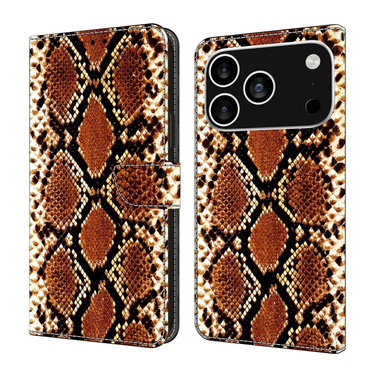 For iPhone 17 Pro Crystal-Like Painted Vegan Leather Phone Case(Metal Scales)