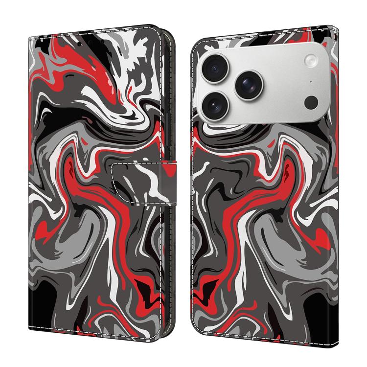 For iPhone 17 Pro Crystal-Like Painted Vegan Leather Phone Case(Rock Texture)