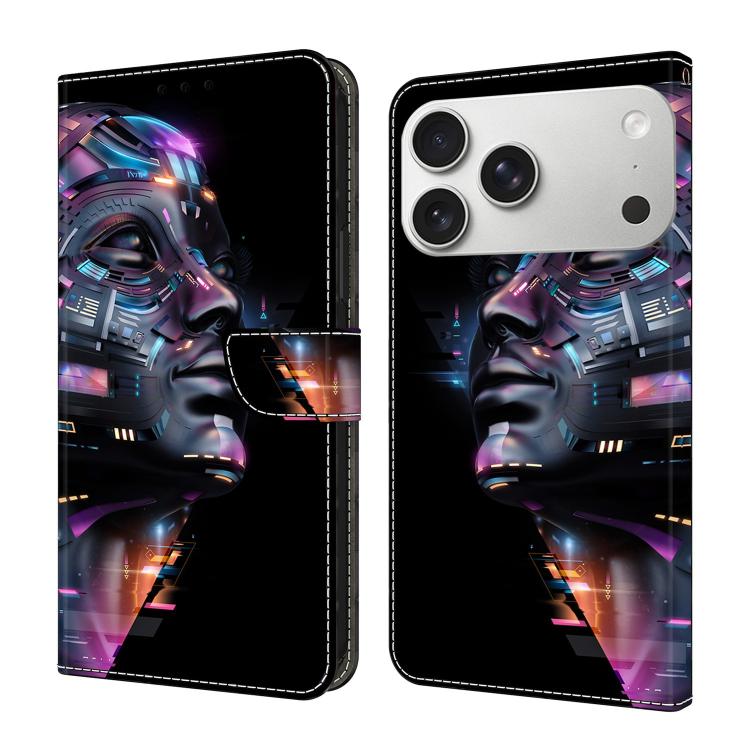 For iPhone 17 Pro Crystal-Like Painted Vegan Leather Phone Case(Wanderer)