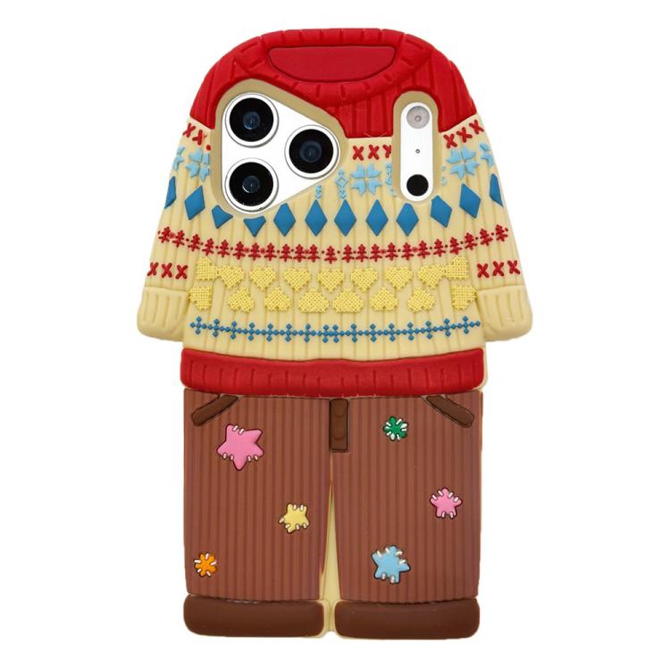 For iPhone 17 Pro Cute Sweater Design Silicone Shockproof Phone Case
