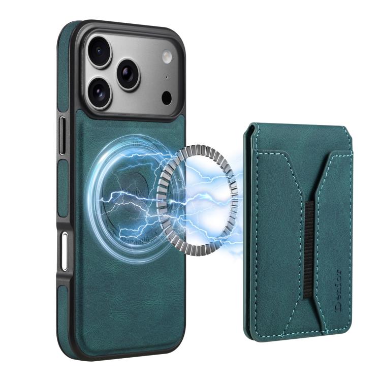 For iPhone 17 Pro Denior D17 Skin Feel MagSafe Detachable Card Slot Phone Case(Blue)