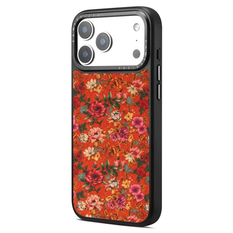 For iPhone 17 Pro Denior Peony Series Magnetic Phone Case(Red)
