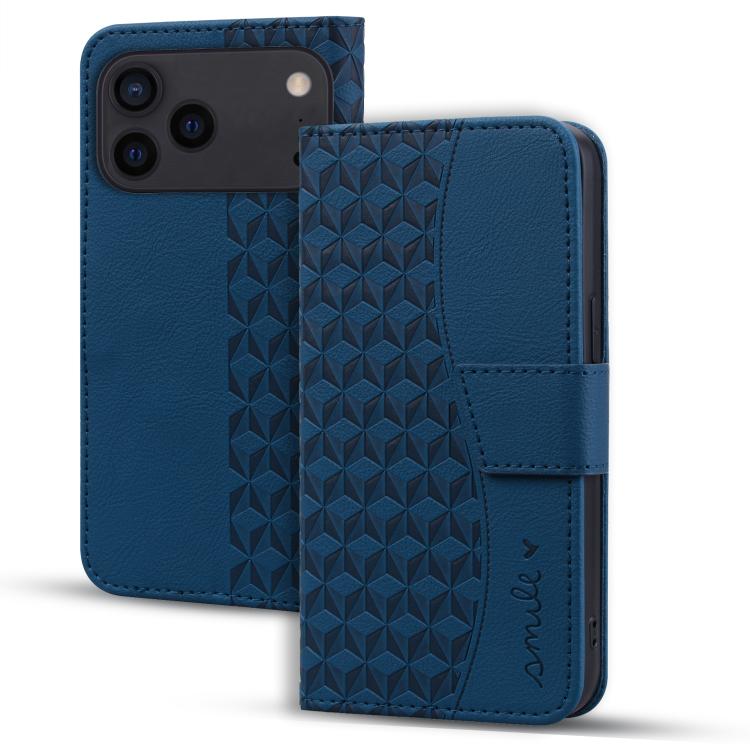 For iPhone 17 Pro Diamond Buckle Leather Phone Case with Lanyard(Royal Blue)