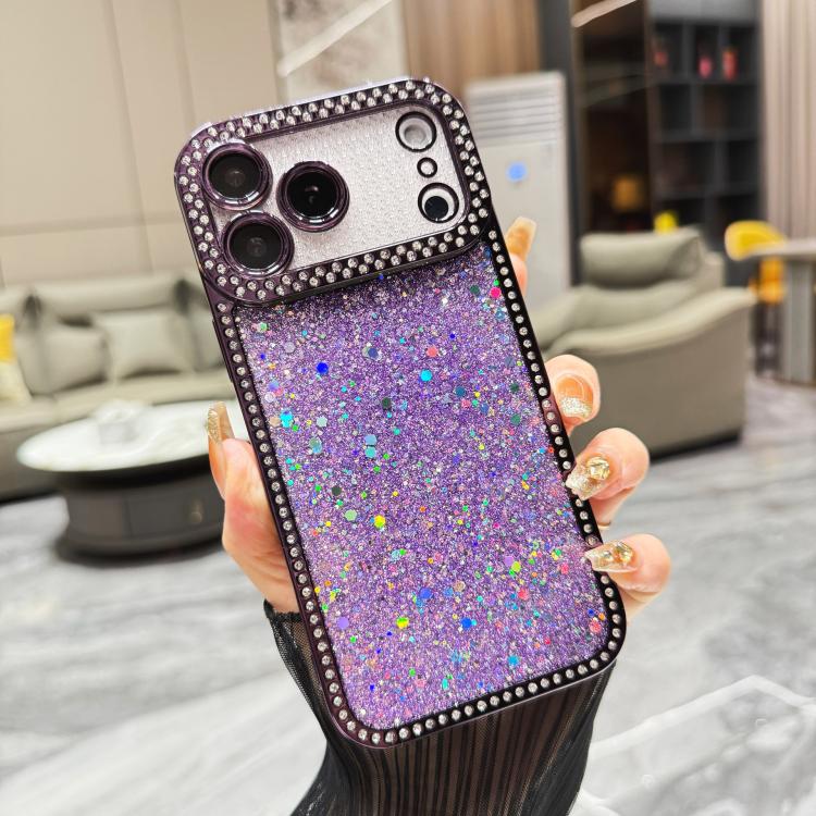 For iPhone 17 Pro Diamond Glitter Sequins TPU Phone Case(Purple)