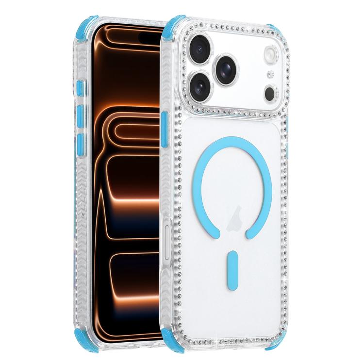 For iPhone 17 Pro Dream Diamond 2 in 1 Shockproof Magnetic Phone Case(Blue)