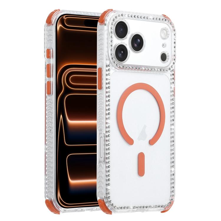 For iPhone 17 Pro Dream Diamond 2 in 1 Shockproof Magnetic Phone Case(Brown)