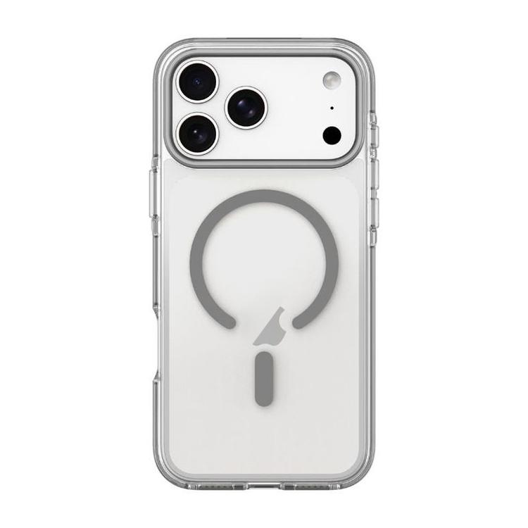 For iPhone 17 Pro Dual-Color PC Hybrid TPU Magnetic Phone Case(Grey)