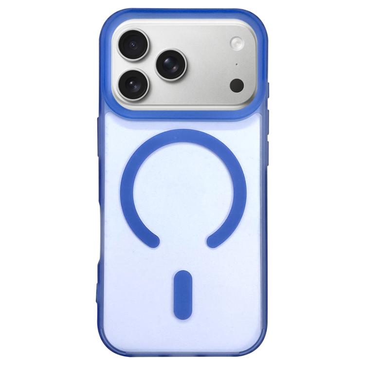 For iPhone 17 Pro Dual-Side Frosted MagSafe Clear Phone Case(Blue)