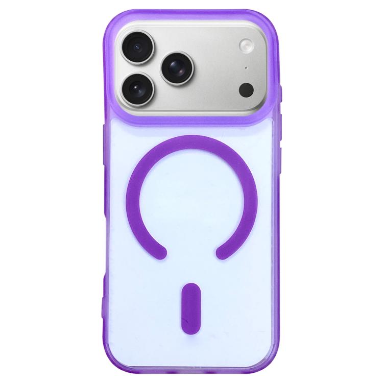For iPhone 17 Pro Dual-Side Frosted MagSafe Clear Phone Case(Purple)