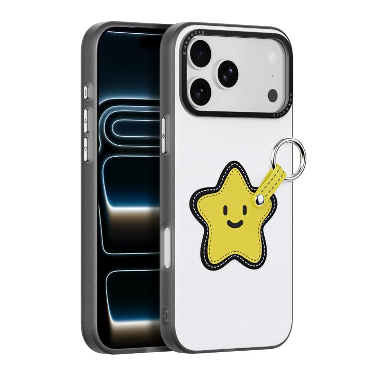For iPhone 17 Pro DUX DUCIS LUVY Series Phone Case with Finger Ring Buckle(Snow White Stars)