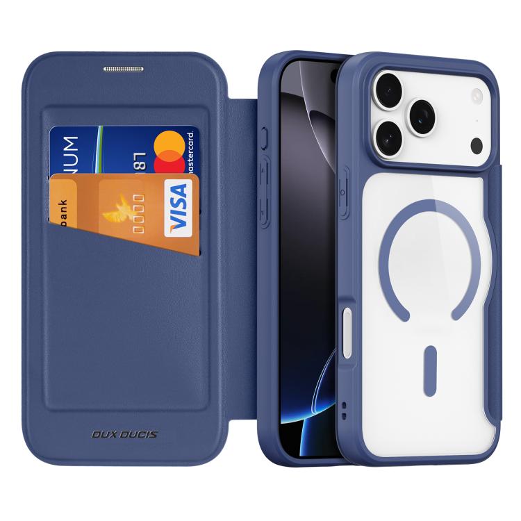 For iPhone 17 Pro DUX DUCIS Skin X Pro Series Magsafe PC + TPU Phone Leather Case(Blue)