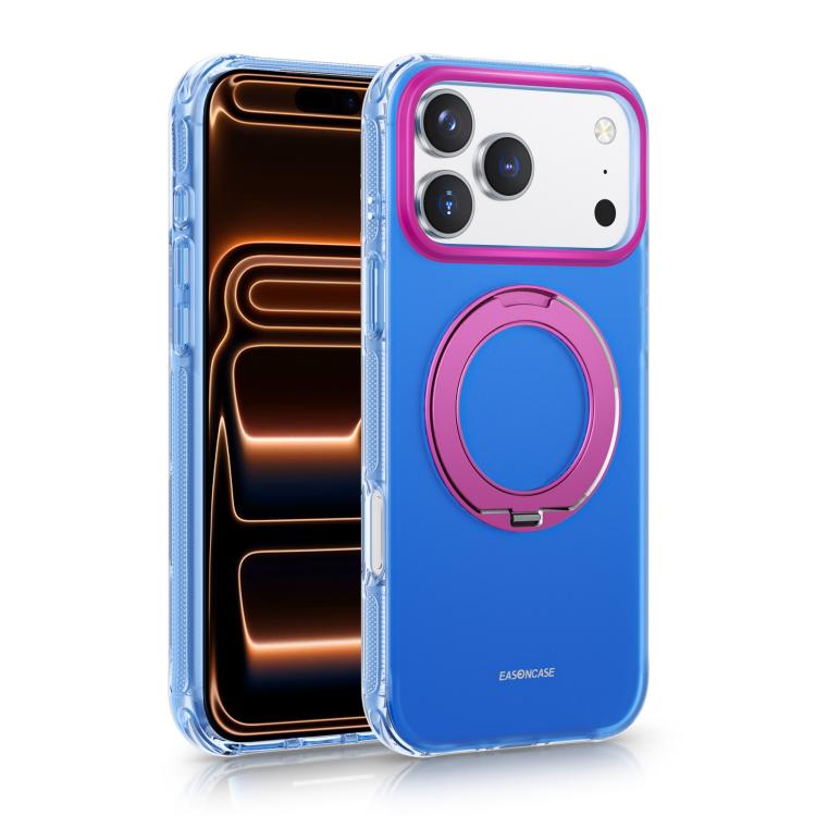 For iPhone 17 Pro EASONCASE IMD Dual-Sided Coating Airbag Shockproof Magnetic Holder Phone Case(Blue)