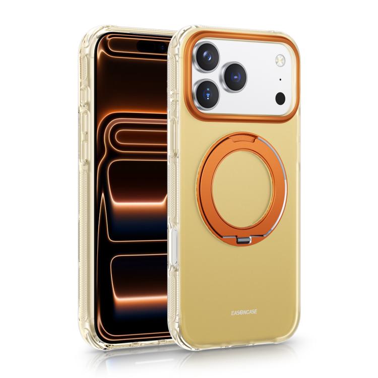 For iPhone 17 Pro EASONCASE IMD Dual-Sided Coating Airbag Shockproof Magnetic Holder Phone Case(Yellow)
