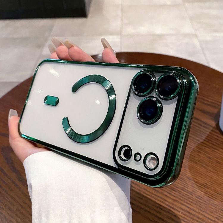 For iPhone 17 Pro Electroplating MagSafe Phone Case(Dark Green)