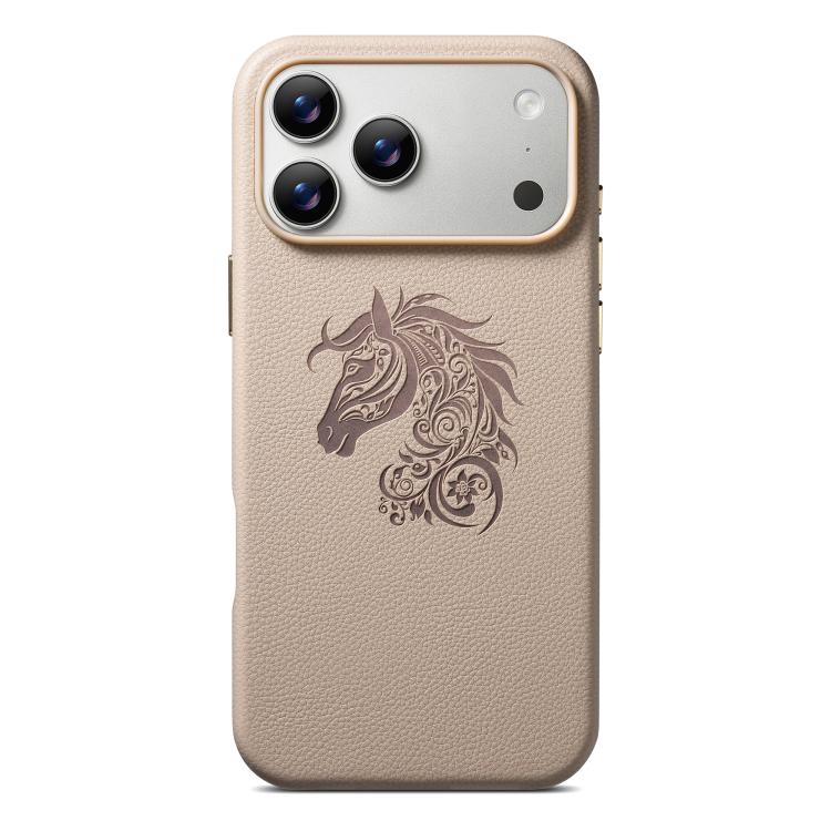 For iPhone 17 Pro ESEBLE B1 Five Flowered Horse Phone Case(Khaki)