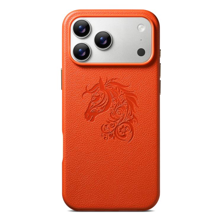 For iPhone 17 Pro ESEBLE B1 Five Flowered Horse Phone Case(Orange)