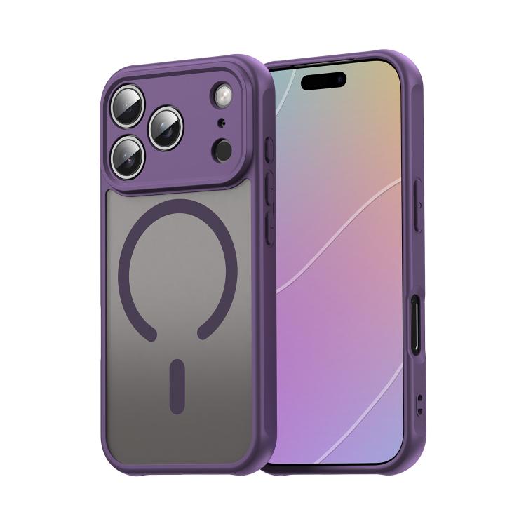 For iPhone 17 Pro Fan Dun Series TPU Hybrid PC Frosted Magsafe Phone Case(Purple)