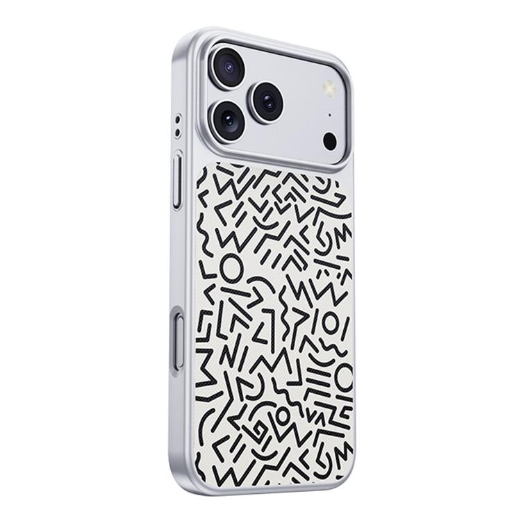 For iPhone 17 Pro Flower World Series Leather Magnetic TPU Phone Case(Graffiti White)