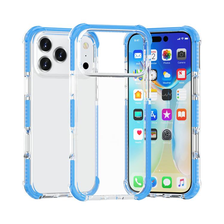 For iPhone 17 Pro Four-corner Shockproof TPU Hybrid Acrylic Phone Case(Blue)