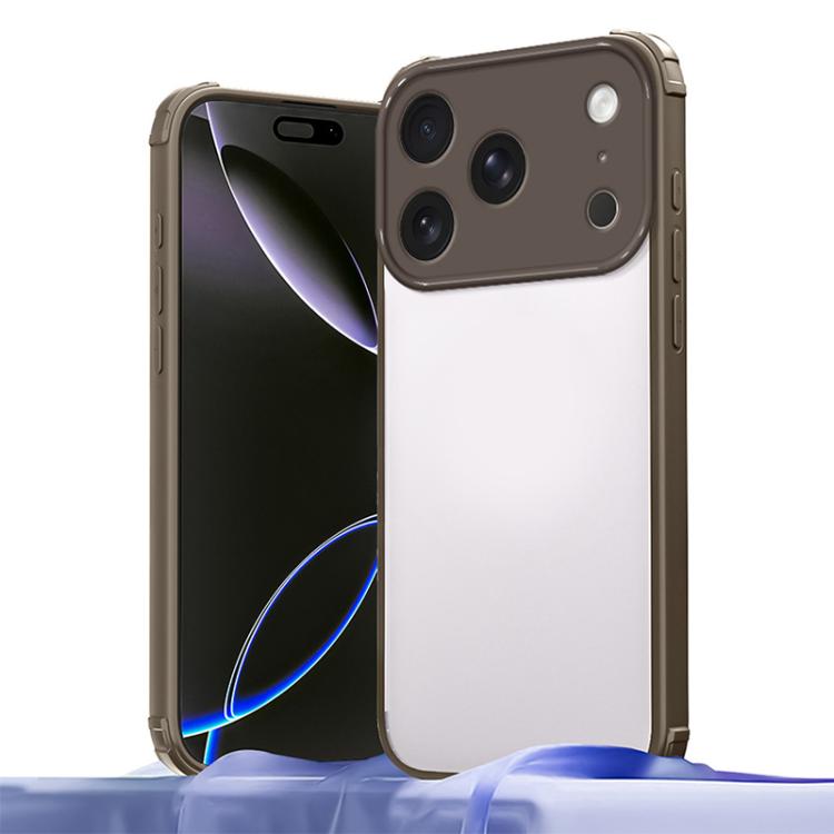 For iPhone 17 Pro Four Corners Shield Shockproof TPU Hybrid PC Phone Case(Brown)