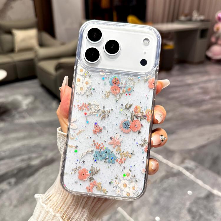 For iPhone 17 Pro Fresh Small Floral Epoxy TPU Phone Case(D01 Beautiful Bouquet)