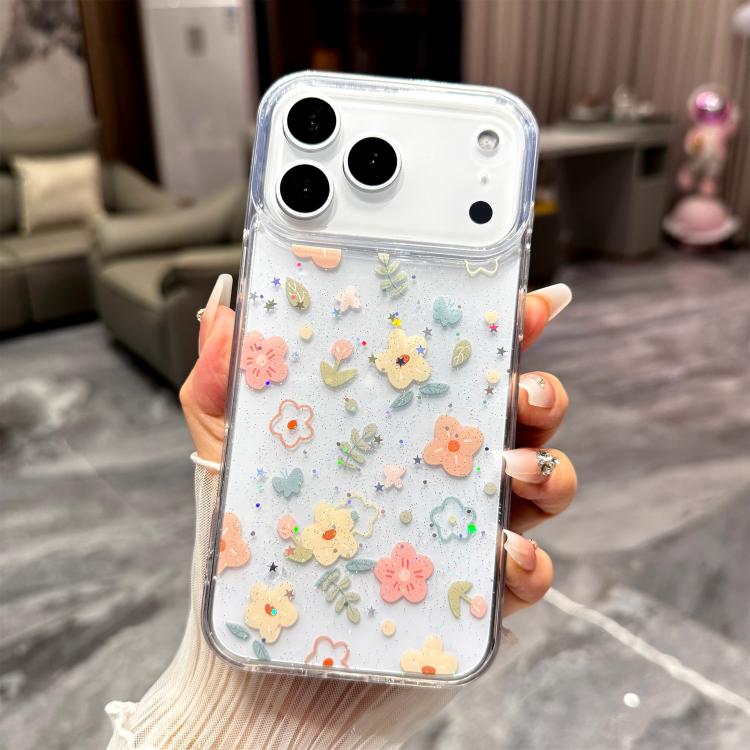 For iPhone 17 Pro Fresh Small Floral Epoxy TPU Phone Case(D02 Hand-painted Flower)