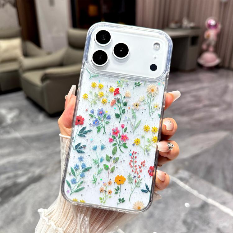 For iPhone 17 Pro Fresh Small Floral Epoxy TPU Phone Case(D04 Colorful Floral)