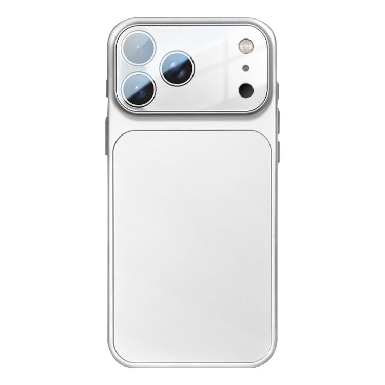 For iPhone 17 Pro Frosted Acrylic Hybrid TPU Phone Case with Lens Film(Silver White)
