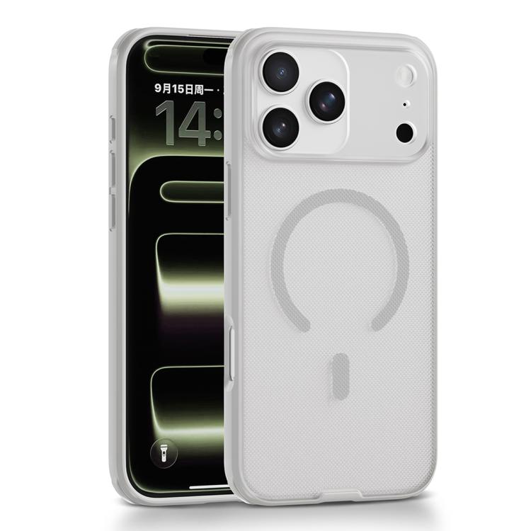 For iPhone 17 Pro Frosted Dot Texture Magnetic Phone Case(Gray)