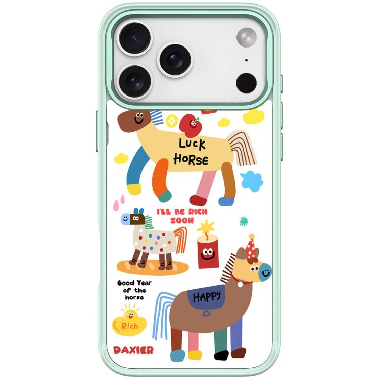 For iPhone 17 Pro Get Rich Immediately Pattern Magnetic Phone Case(Light Green)