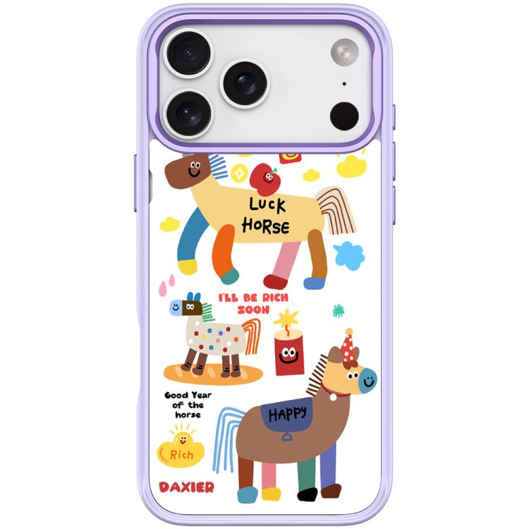 For iPhone 17 Pro Get Rich Immediately Pattern Magnetic Phone Case(Light Purple)