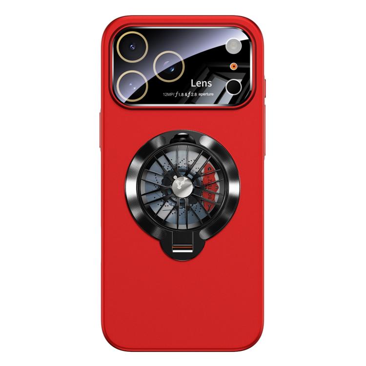 For iPhone 17 Pro Glaze PC Camera Window Gyro Kickstand Magnetic Phone Case(Red)