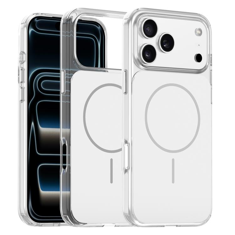 For iPhone 17 Pro Gold-Orange Original Color MagSafe Shockproof Phone Case(White)
