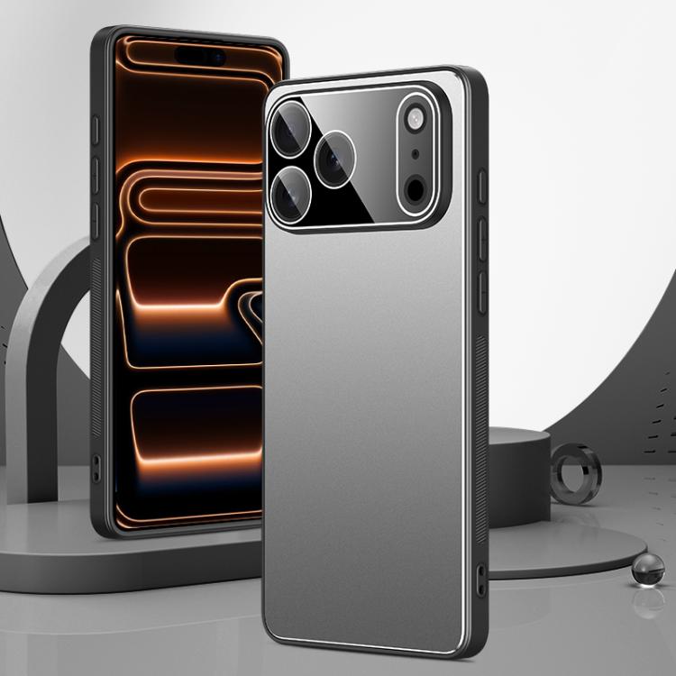 For iPhone 17 Pro Golden Shield Metal Frosted Lens Film Phone Case(Silver Grey)