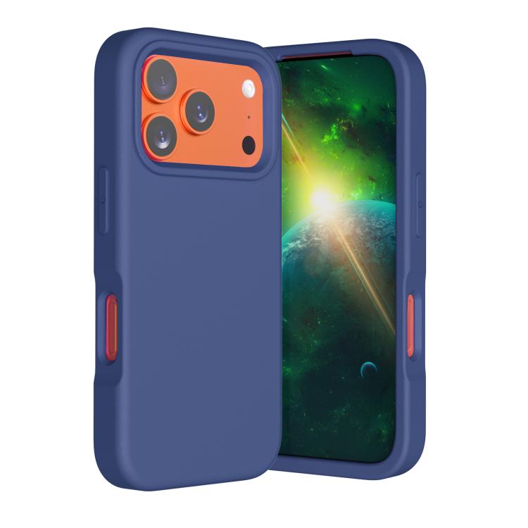For iPhone 17 Pro Guard Screen EVA Shockproof Phone Case(Navy Blue)