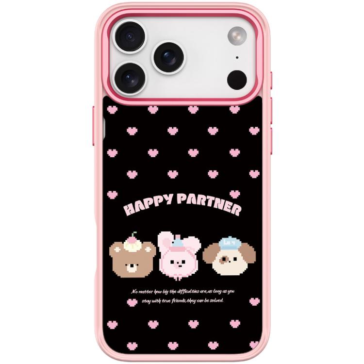 For iPhone 17 Pro Happy Partner Pattern Magnetic Phone Case(Pink)