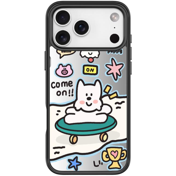 For iPhone 17 Pro Happy Weekend Pattern Magnetic Phone Case(Black)