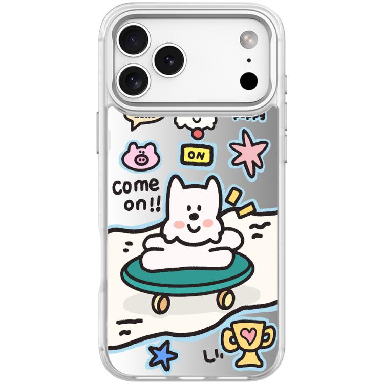 For iPhone 17 Pro Happy Weekend Pattern Magnetic Phone Case(Transparent White)