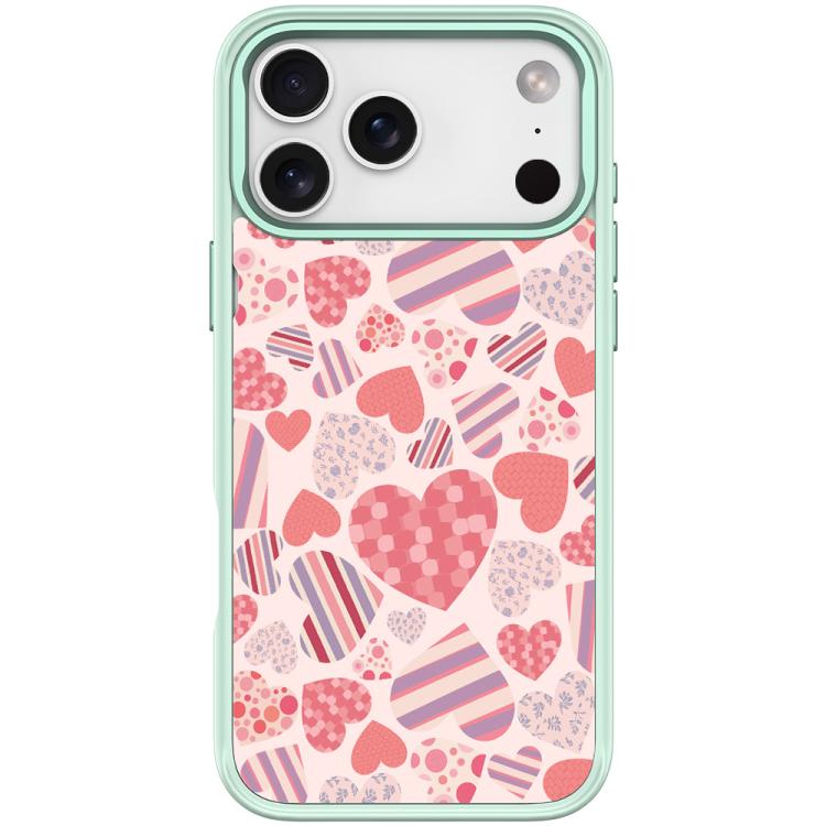 For iPhone 17 Pro Heart Collection Pattern Magnetic Phone Case(Light Green)