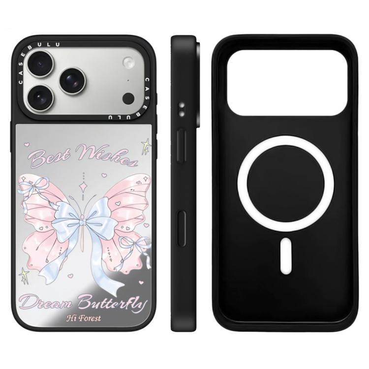 For iPhone 17 Pro Hi Forest Series Camera Control Button Mirror Magnetic Phone Case(Dream Butterfly)