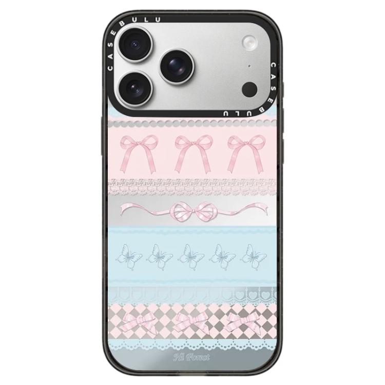 For iPhone 17 Pro Hi Forest Series Pattern Camera Control Button Transparent Acrylic Phone Case(Bow)