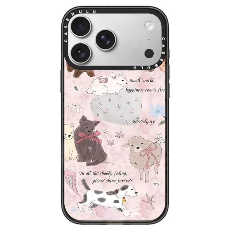 For iPhone 17 Pro Hi Forest Series Pattern Camera Control Button Transparent Acrylic Phone Case(Bows Animals)