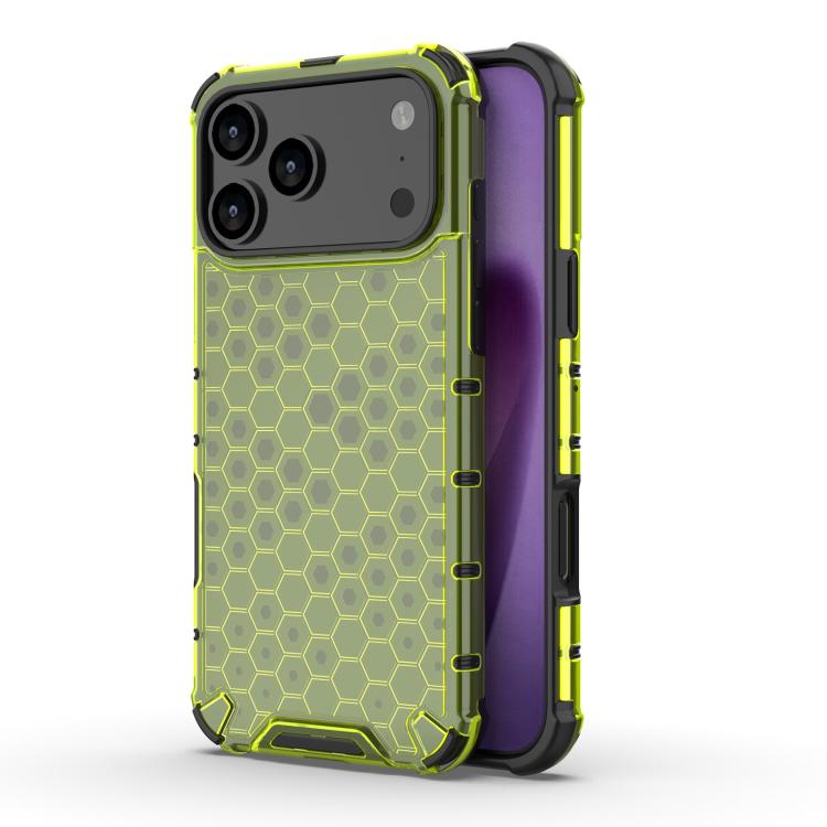 For iPhone 17 Pro Honeycomb Shockproof Phone Case(Green)