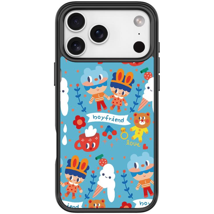 For iPhone 17 Pro Ice Cream Pattern Magnetic Phone Case(Black)